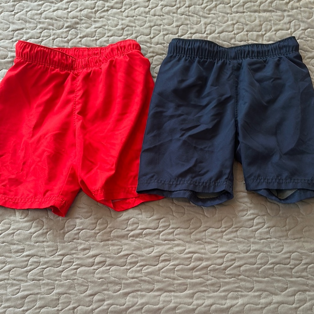 Red and Navy Blue swim trunks